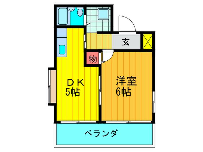 ヨルム日吉町(1DK/5階)の間取り写真