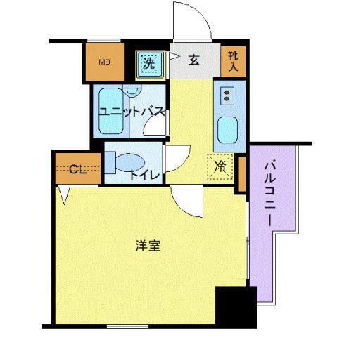 クレアシオン六本木(1K/5階)の間取り写真