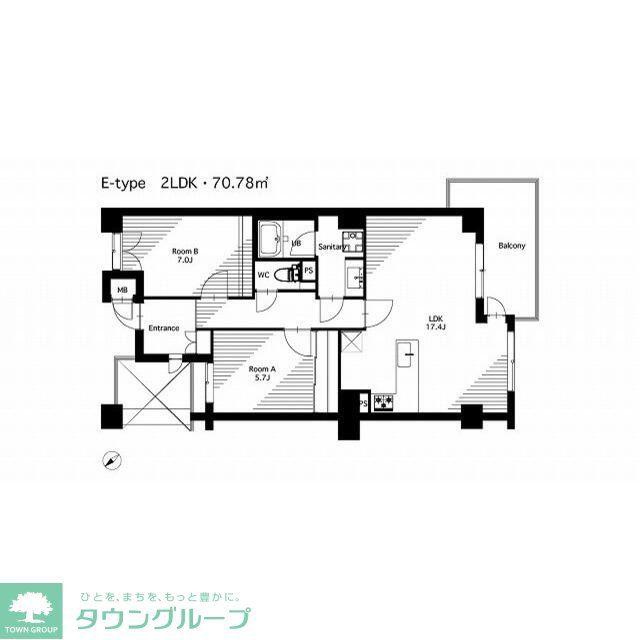 カスタネア栗平(2LDK/6階)の間取り写真