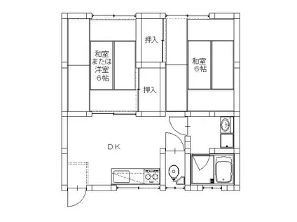 コーポ伊藤(2DK/2階)の間取り写真