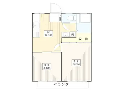明光ハイツ(2DK/2階)の間取り写真