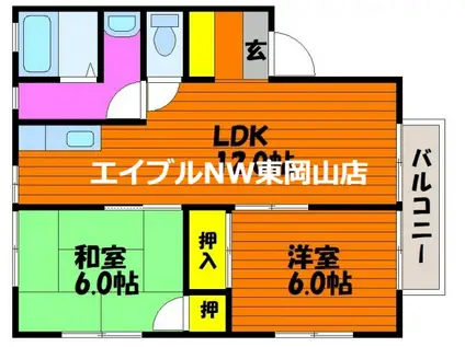 グリーンハウスA(2LDK/2階)の間取り写真