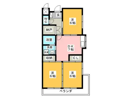 コーポKAMADA(3SDK/5階)の間取り写真