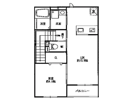 アイメゾン東山(1LDK/2階)の間取り写真