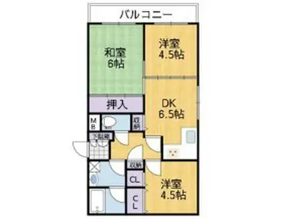 アルコ・ラ・カーサ姫路土山(3LDK/2階)の間取り写真