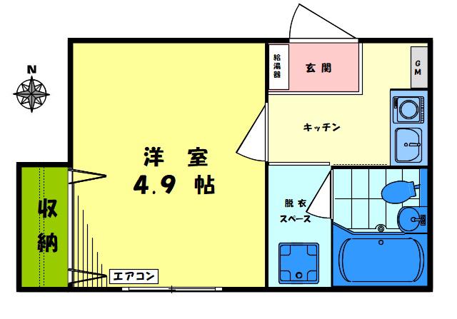 青木ビル(1K/4階)の間取り写真