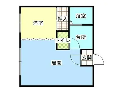 ハウスモア(1DK/1階)の間取り写真