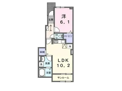K.Z WILL G(1LDK/1階)の間取り写真