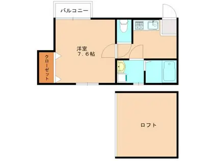 シュロスAKAMA(1K/2階)の間取り写真