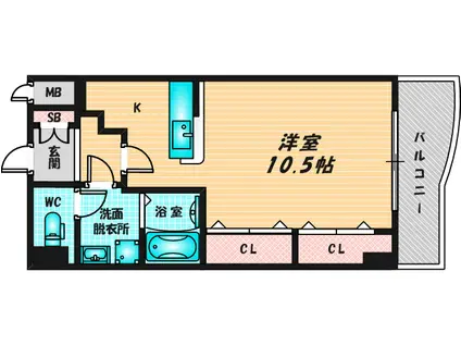 ディオーネ・ジエータ・長堂(ワンルーム/6階)の間取り写真