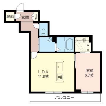 サニーヴィラフジ(1LDK/2階)の間取り写真