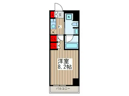 プラウドフラット浅草(1K/3階)の間取り写真