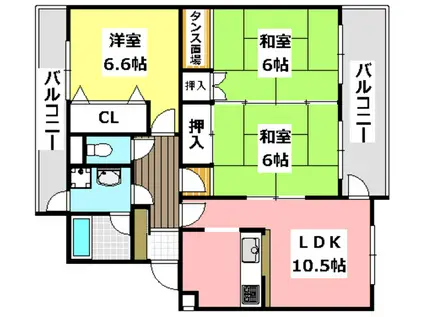 小林マンション(3LDK/1階)の間取り写真