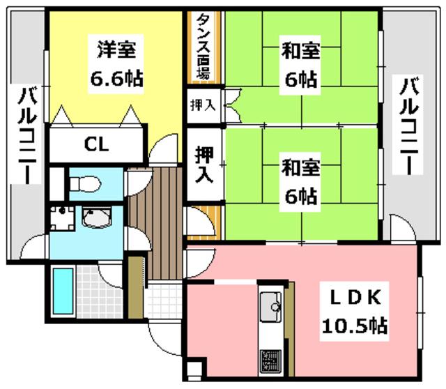小林マンション(3LDK/1階)の間取り写真