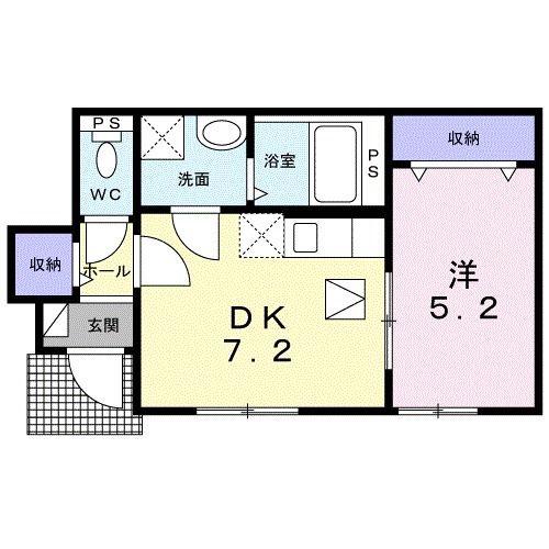 サニー凛(1DK/1階)の間取り写真