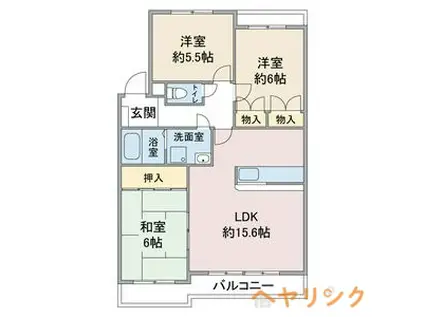 ラ・ファミーユI(3LDK/3階)の間取り写真
