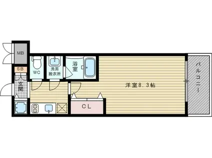 スプランディッド新大阪III(1K/13階)の間取り写真