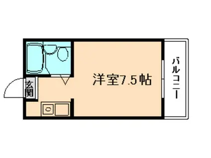 アクティ福島(ワンルーム/2階)の間取り写真