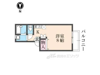 シティロイヤル富雄北(ワンルーム/1階)の間取り写真