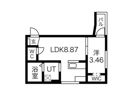 プリシェール笠寺(1LDK/2階)の間取り写真