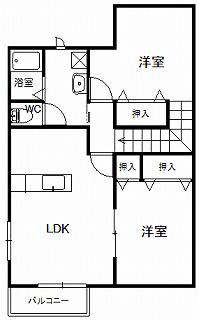 ガーデンヒルズ(2LDK/2階)の間取り写真