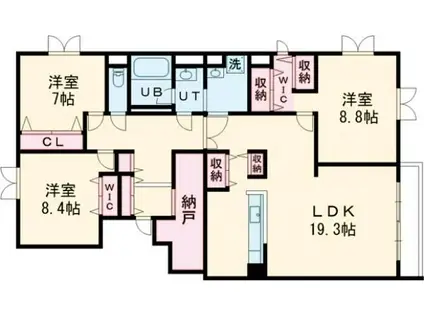 リアライズ松陰VI(3LDK/1階)の間取り写真