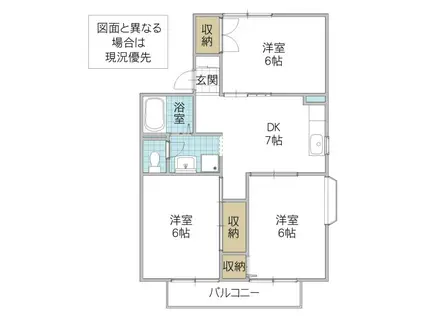 ベル・ラフォーレ(3DK/2階)の間取り写真