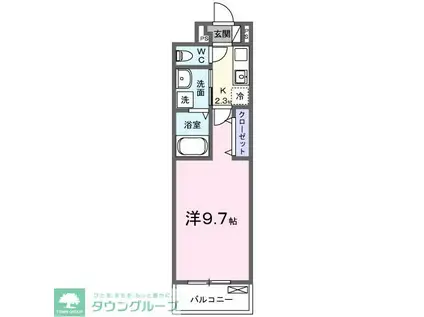 京成松戸線 薬園台駅 徒歩2分 3階建 築1年(1K/2階)の間取り写真