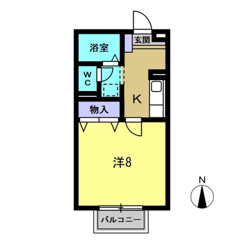 エスペランサ上池(1K/1階)の間取り写真