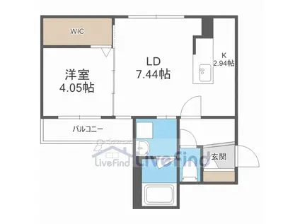 アールズ・コート平岸(1LDK/4階)の間取り写真