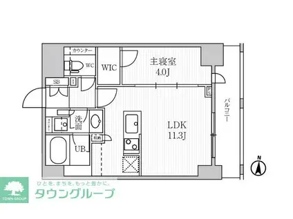 シーズンフラッツ菊川(1LDK/10階)の間取り写真
