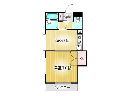 カサデナカノ(1DK/1階)の間取り写真