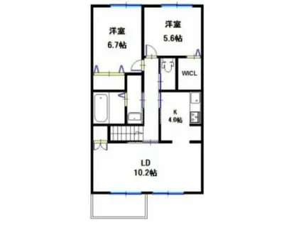 ジュセイビレッジ(2LDK/2階)の間取り写真