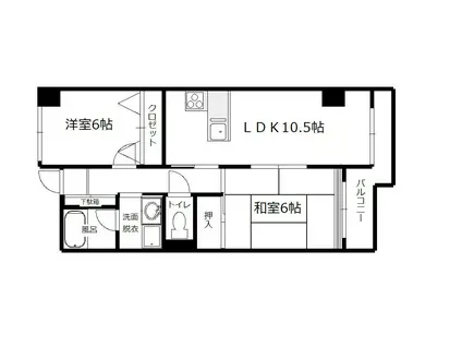 メゾンブランシュ(2LDK/3階)の間取り写真