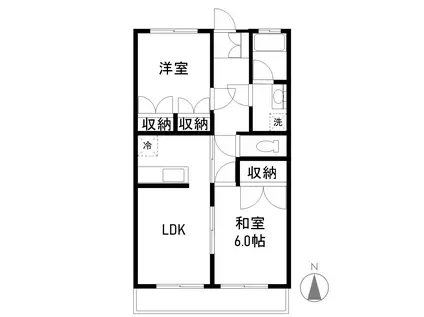 リエス小山間々田(2LDK/3階)の間取り写真