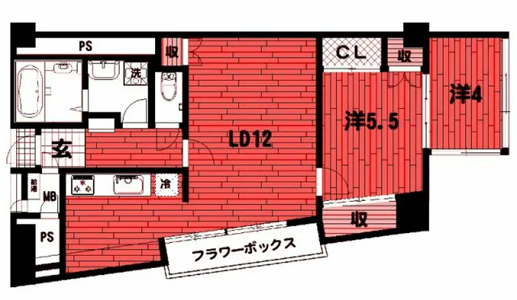 山下公園ハイツ 9階階 間取り