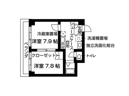 エテルノ中電覚王山(2K/5階)の間取り写真