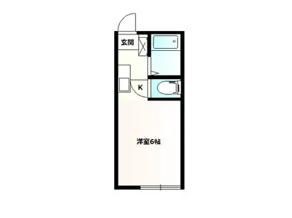 シティハイム ヨシノ(ワンルーム/2階)の間取り写真