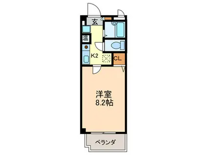 ベルハイツ(1K/2階)の間取り写真
