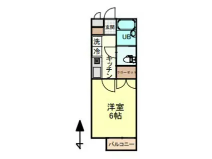 ウブント(1K/2階)の間取り写真