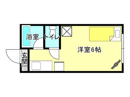 ハイアットボーデングII(ワンルーム/1階)の間取り写真