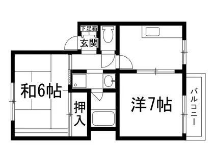 売布ガ丘スカイハイツ(2K/1階)の間取り写真
