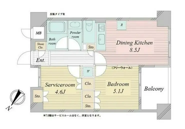 アクティ東仲通り 3階階 間取り