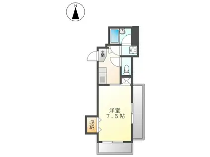 ソレイユ生駒(1K/5階)の間取り写真