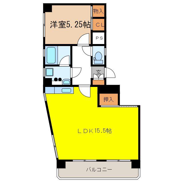 セブンリバーハウス(1LDK/2階)の間取り写真