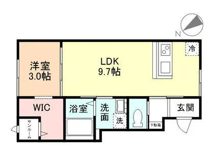FELICE久方I(1LDK/2階)の間取り写真