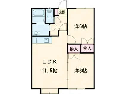 コーポういろう(2LDK/2階)の間取り写真