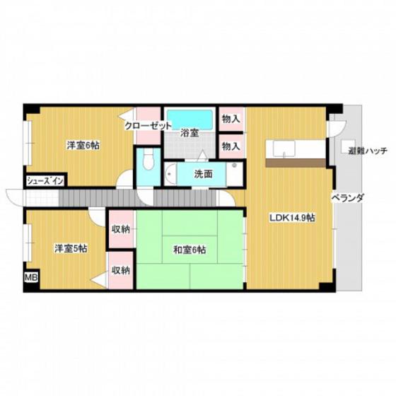 アーバンライフ相田(3LDK/2階)の間取り写真