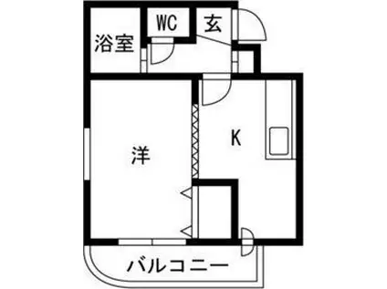 エンドレス三井南6条(1DK/2階)の間取り写真
