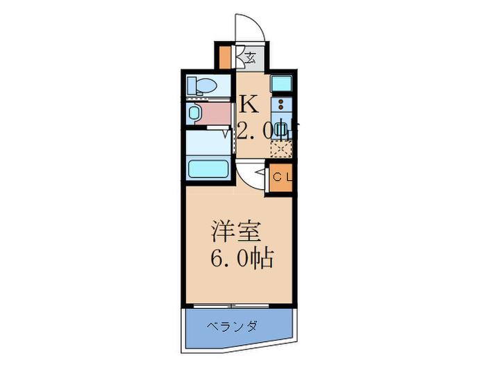EC梅田・茶屋町IIIネクスタ(1K/8階)の間取り写真